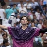Jack Draper aux anges après sa qualification pour les demies à l'US Open KEYSTONE/AP/Pamela Smith